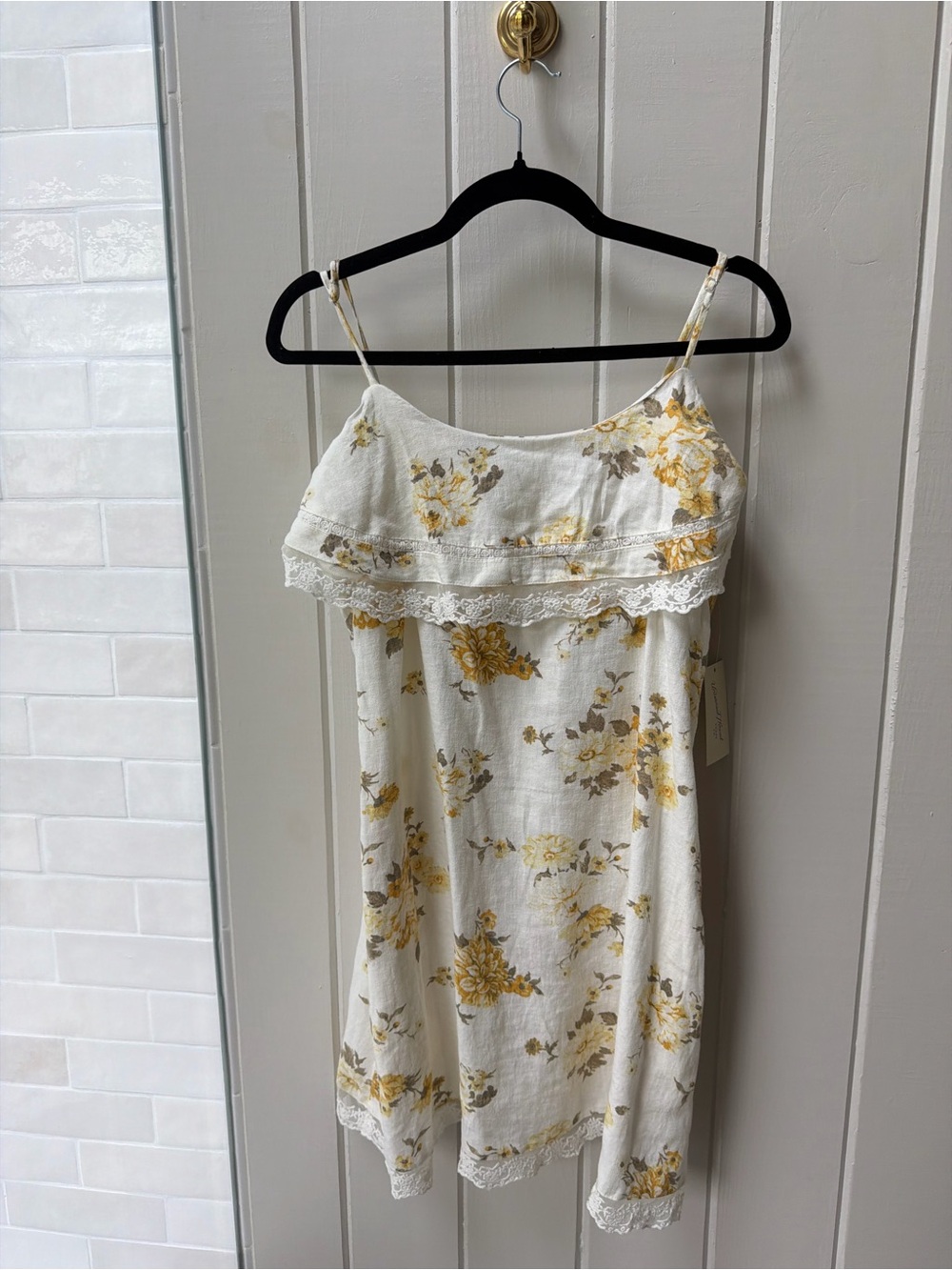 Mini Sundress with Floral Print and Lace Detail